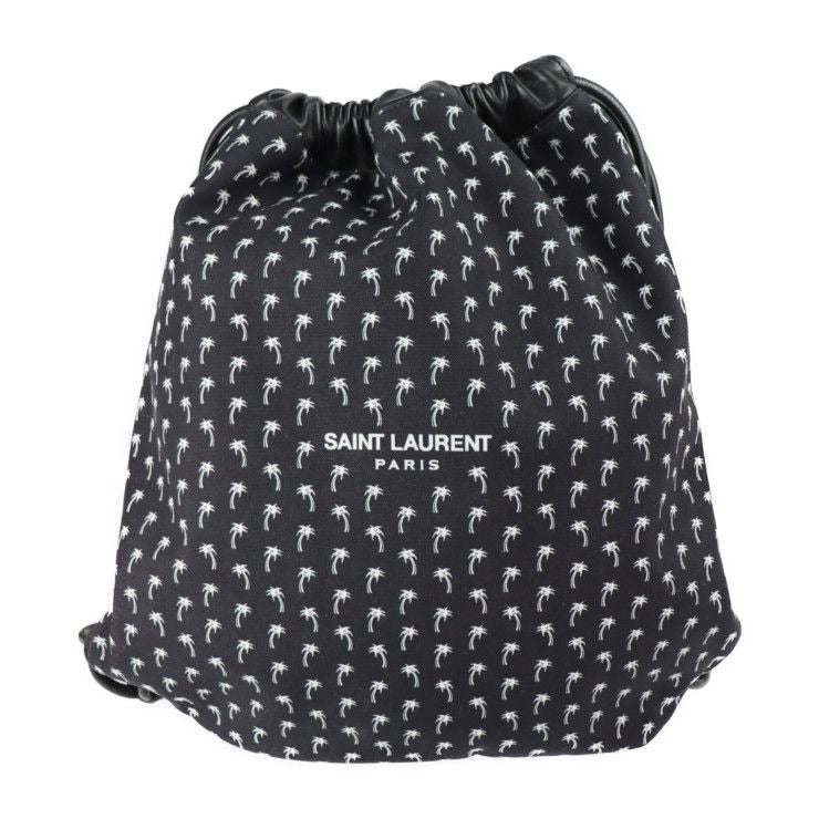 Saint Laurent Paris Backpack Daypack Hpq4 E 1070 Canvas Lambskin Black