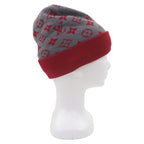 Louis Vuitton LV Rabbit Monogram Wool Hat Knit Cap Gray Red — view 5