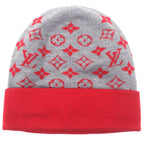 Louis Vuitton LV Rabbit Monogram Wool Hat Knit Cap Gray Red — view 6