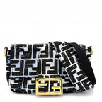Fendi 2-Way Zucca Shoulder Bag Crossbody Joshua Vides Blue Black White