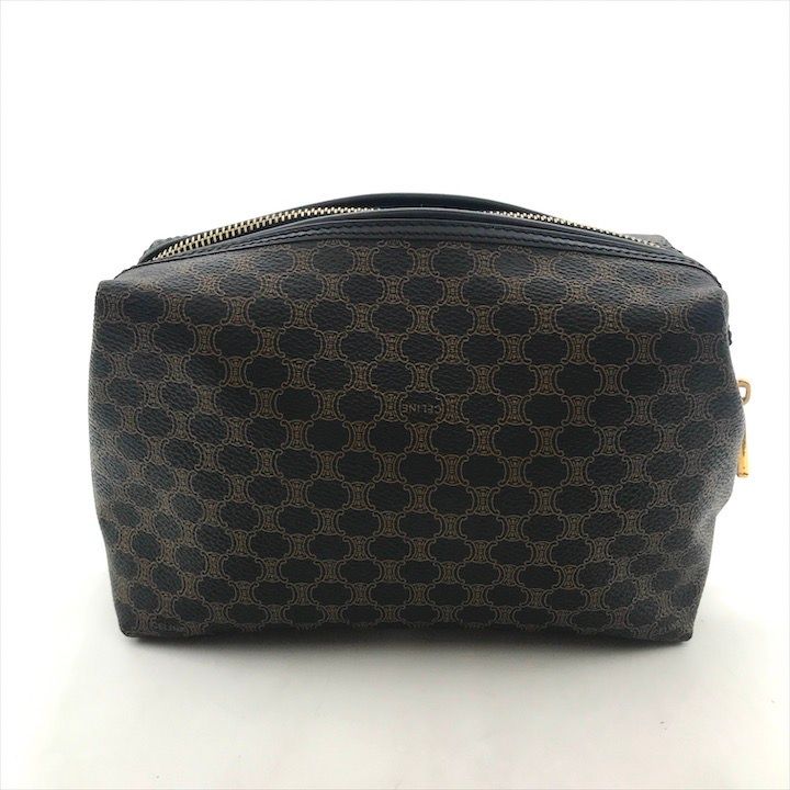Celine Black Macadam Triomphe Leather Second Pouch Case Brown — view 2