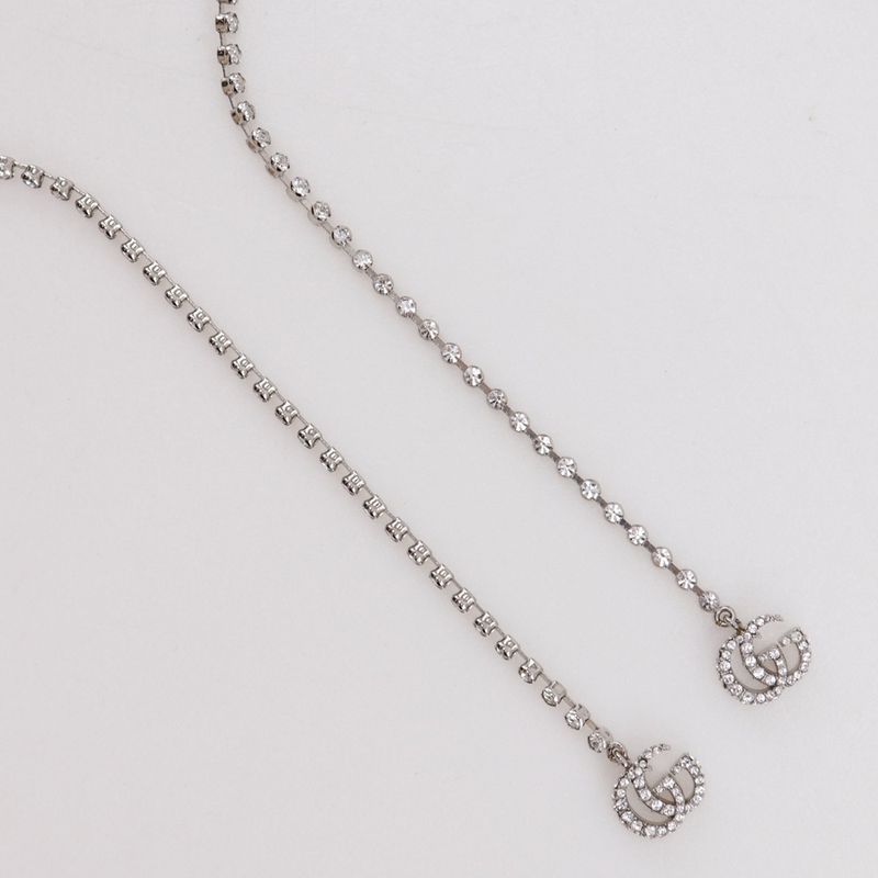 Gucci Headband GG Metal and Rhinestone Silver — view 3