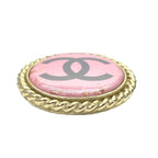 Chanel Brooch Pin Accessories Small Coco Mark GP Gold Pink — view 3