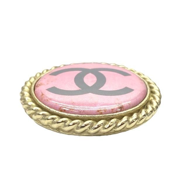 Chanel Brooch Pin Accessories Small Coco Mark GP Gold Pink — view 3