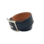 Loewe Plate Buckle Style Choker Leather Black Bracelet Silver — view 2