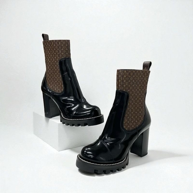 Louis Vuitton Star Trail Line Monogram Boots Short Shoes Leather Brown