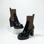 Louis Vuitton Star Trail Line Monogram Boots Short Shoes Leather Brown