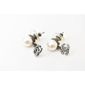 Chanel Logo CC Rhinestone Pearl Swing Coco Mark