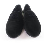 Chanel 23K Velour CC Logo Almond Toe Loafers Flat Shoes Black 36.5 — view 3