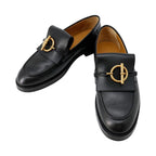 Hermes Moccasins Impact Calf Leather 36.5 Shoes Black