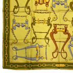 Gucci Scarf Silk Horsebit Pattern Yellow Green — view 4