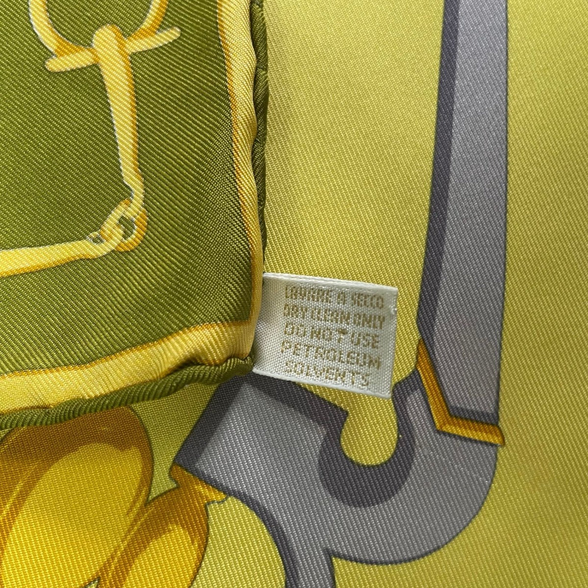 Gucci Scarf Silk Horsebit Pattern Yellow Green — view 8