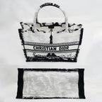 Christian Dior Book Tote Eiffel Tower Monotone Black And White Handbag — view 5