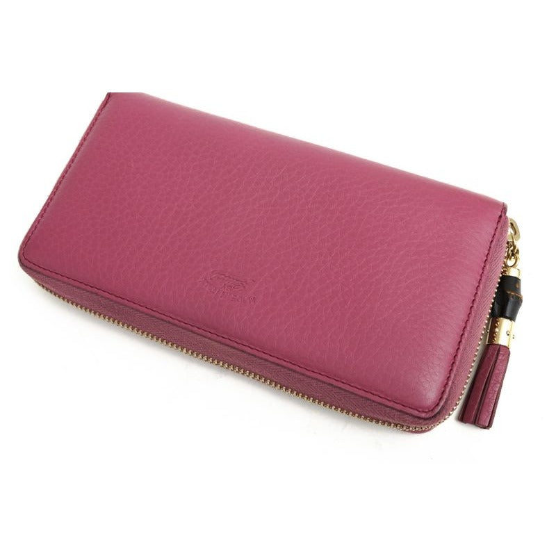 Gucci Wallet Women Leather Pink Bamboo Tassel with Coin Purse — view 4