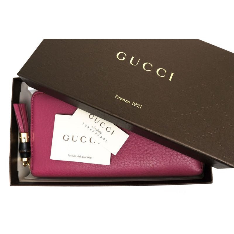 Gucci Wallet Women Leather Pink Bamboo Tassel with Coin Purse — view 9