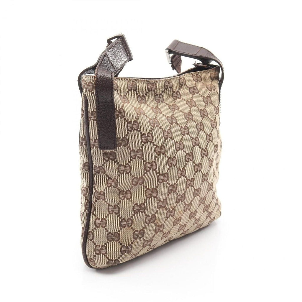 Gucci Shoulder Bag GG Canvas Beige Dark Brown — view 2