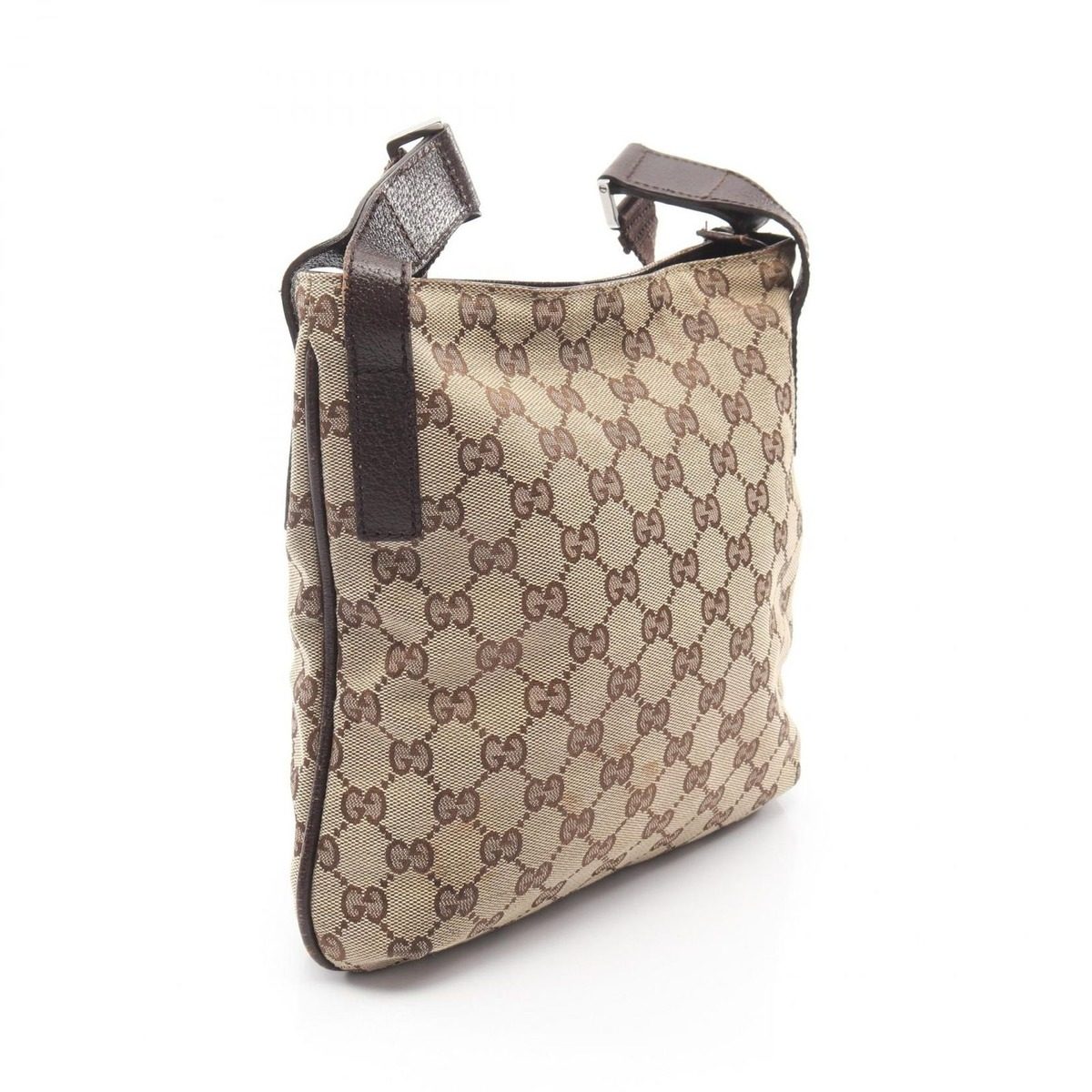 Gucci Shoulder Bag GG Canvas Beige Dark Brown — view 2