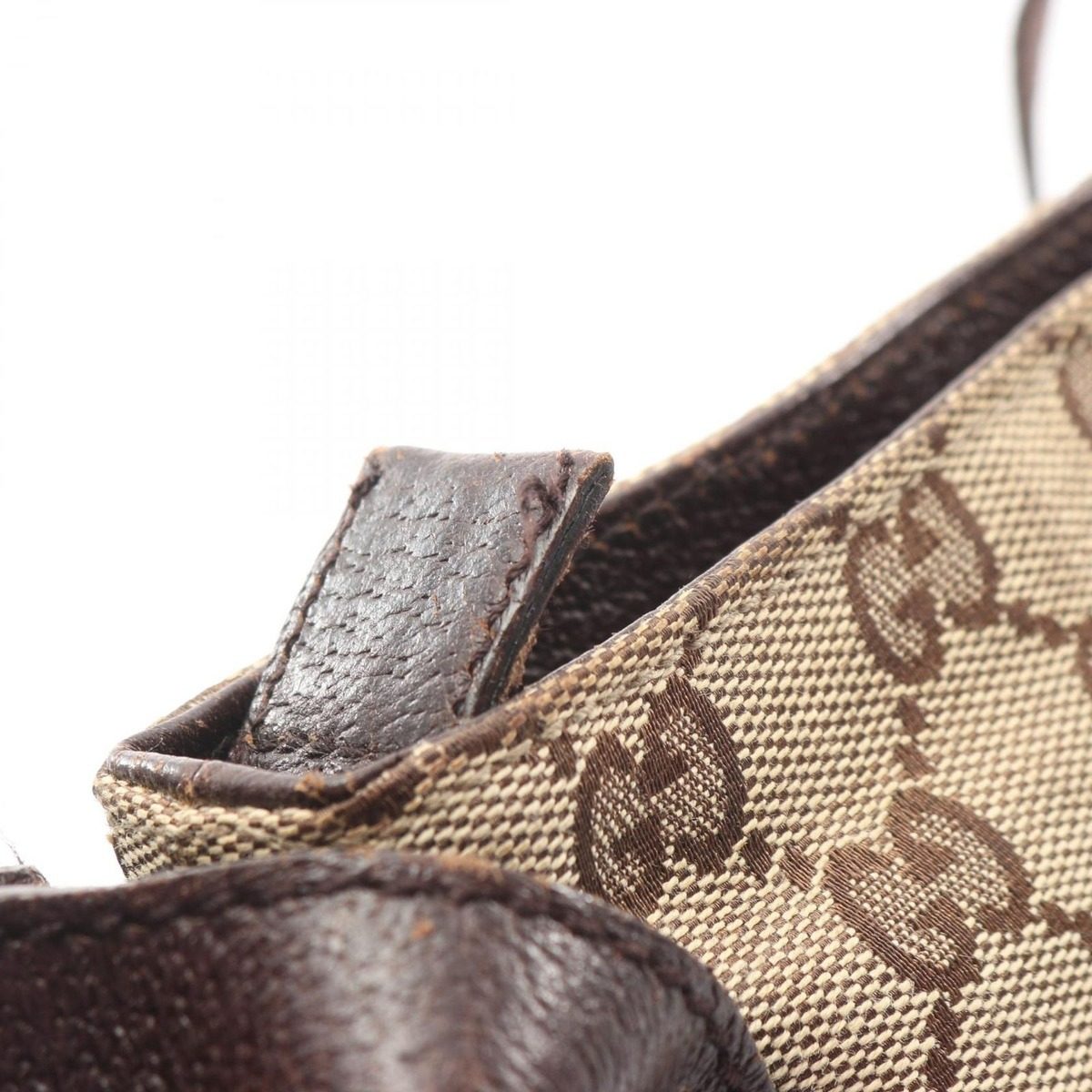 Gucci Shoulder Bag GG Canvas Beige Dark Brown — view 8