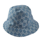 Gucci GG Lame Bucket Hat 71% Wool 17% Nylon 12% Metal Fiber Blue Silver