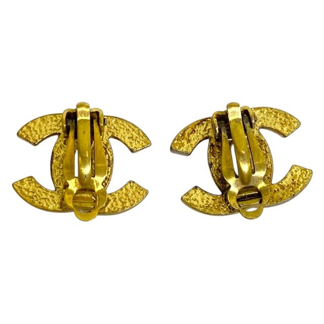 Chanel Earrings 01 A Coco Mark Faux Pearl Gold GP Accessories Jewelry — view 3