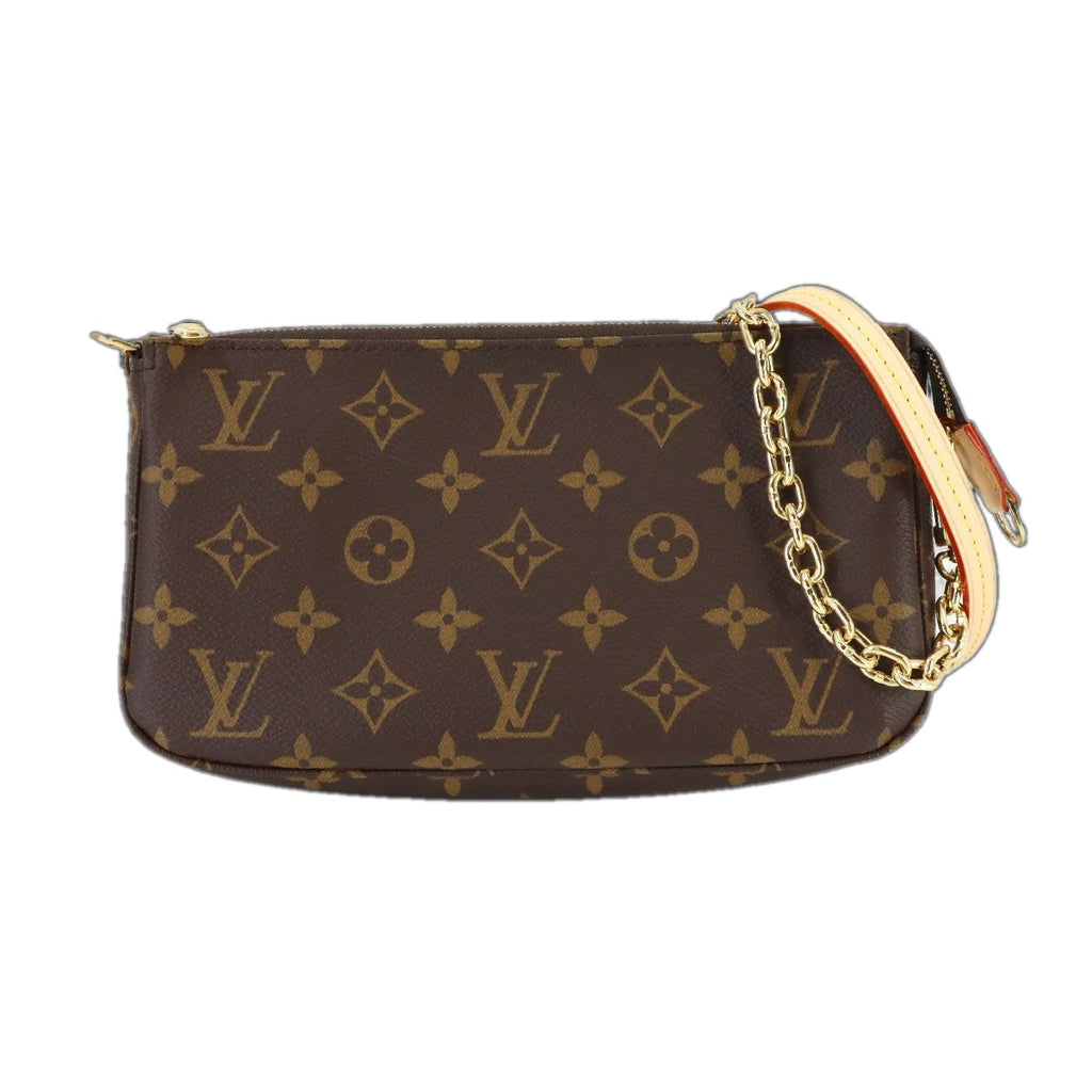 Louis Vuitton Monogram Pochette Hand Bag Brown