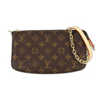 Louis Vuitton Monogram Pochette Hand Bag Brown