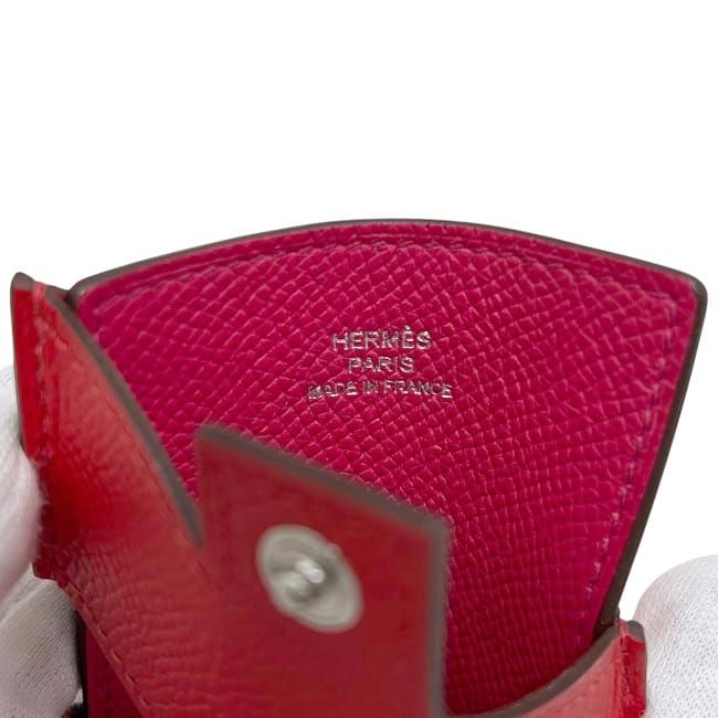 Hermes Card Case Red Pink Rouge Coup Rose Extreme — view 6