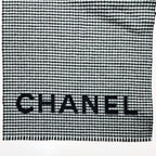 Chanel Stole Black Gingham Check Wool Cashmere — view 3