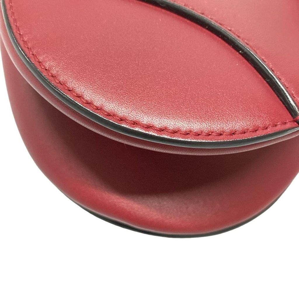 Christian Dior Handbag Saddle Bag Red Leather Gold Hw — view 6