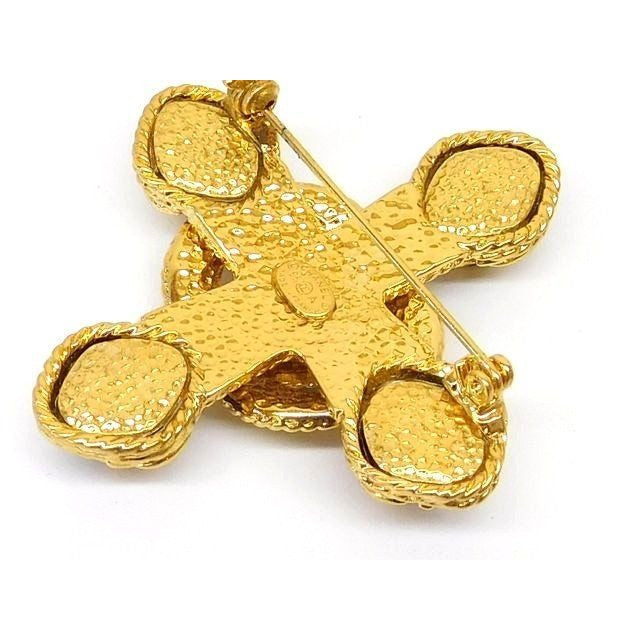 Chanel 95 A Brooch Coco Mark Gold And Blue 7 — view 2