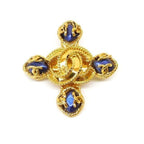 Chanel 95 A Brooch Coco Mark Gold And Blue 7