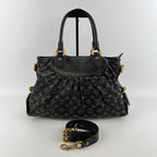 Louis Vuitton Monogram Neo Cabby MM Shoulder Bag Denim Black Vintage — view 2