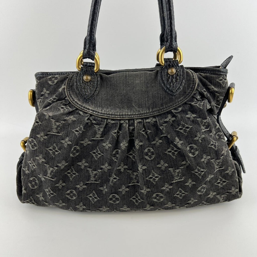 Louis Vuitton Monogram Neo Cabby MM Shoulder Bag Denim Black Vintage — view 3