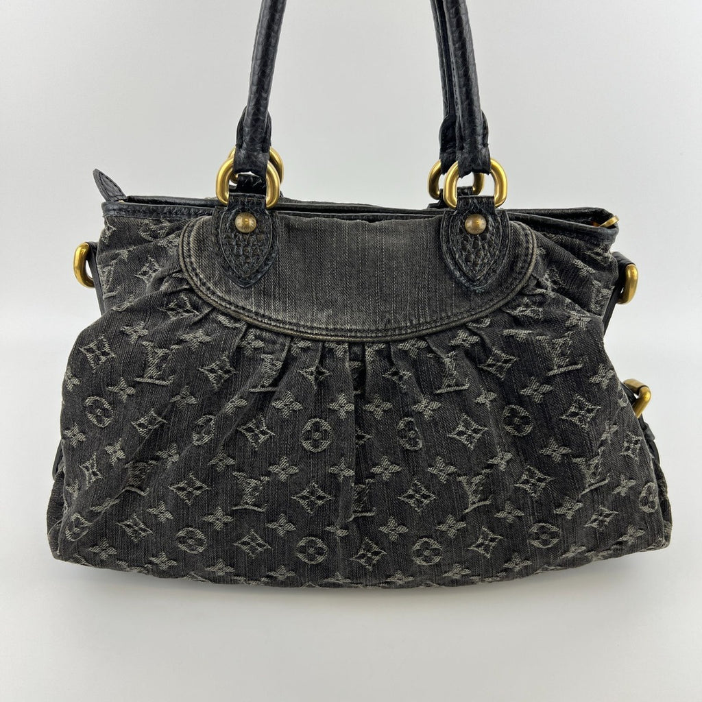 Louis Vuitton Monogram Neo Cabby MM Shoulder Bag Denim Black Vintage — view 4