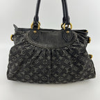Louis Vuitton Monogram Neo Cabby MM Shoulder Bag Denim Black Vintage — view 4