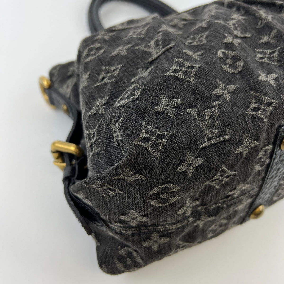 Louis Vuitton Monogram Neo Cabby MM Shoulder Bag Denim Black Vintage — view 8