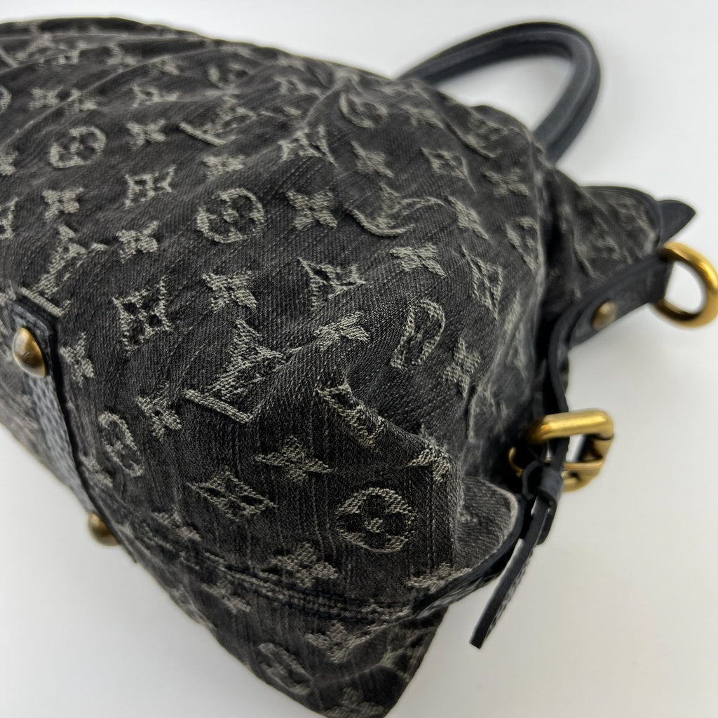 Louis Vuitton Monogram Neo Cabby MM Shoulder Bag Denim Black Vintage — view 9