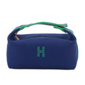 Hermes Bride-a-Brac PM Hand Bag Toilet Ash Blue Marine Green Silver