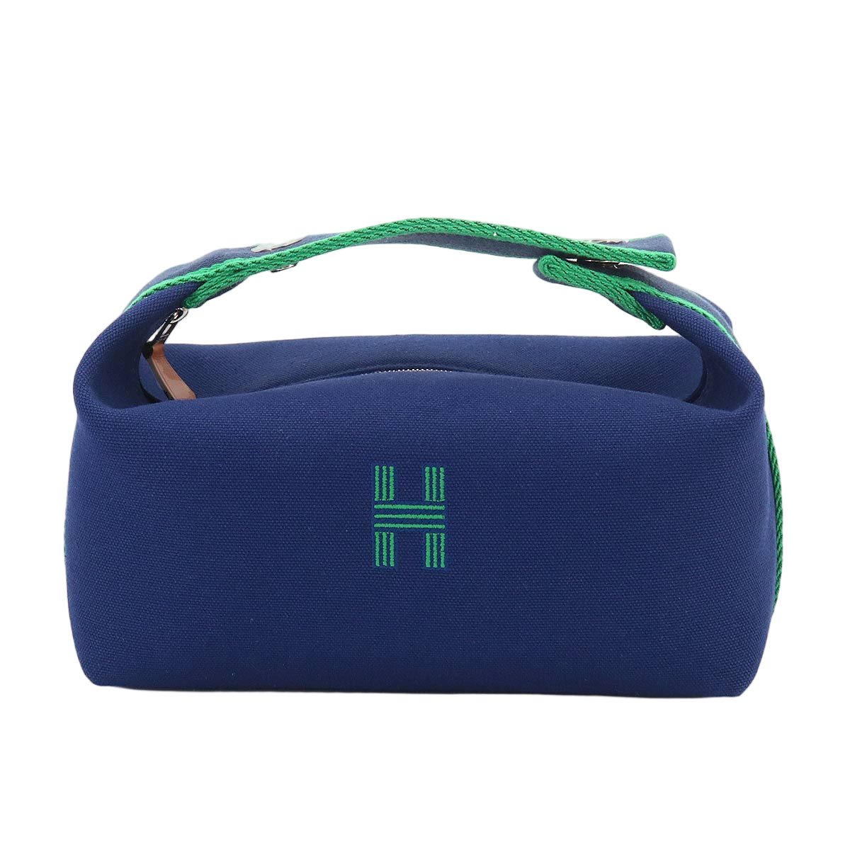 Hermes Bride-a-Brac PM Hand Bag Toilet Ash Blue Marine Green Silver