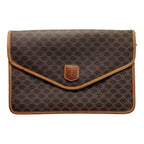 Celine Macadam Pattern Vintage Brown Clutch Bag