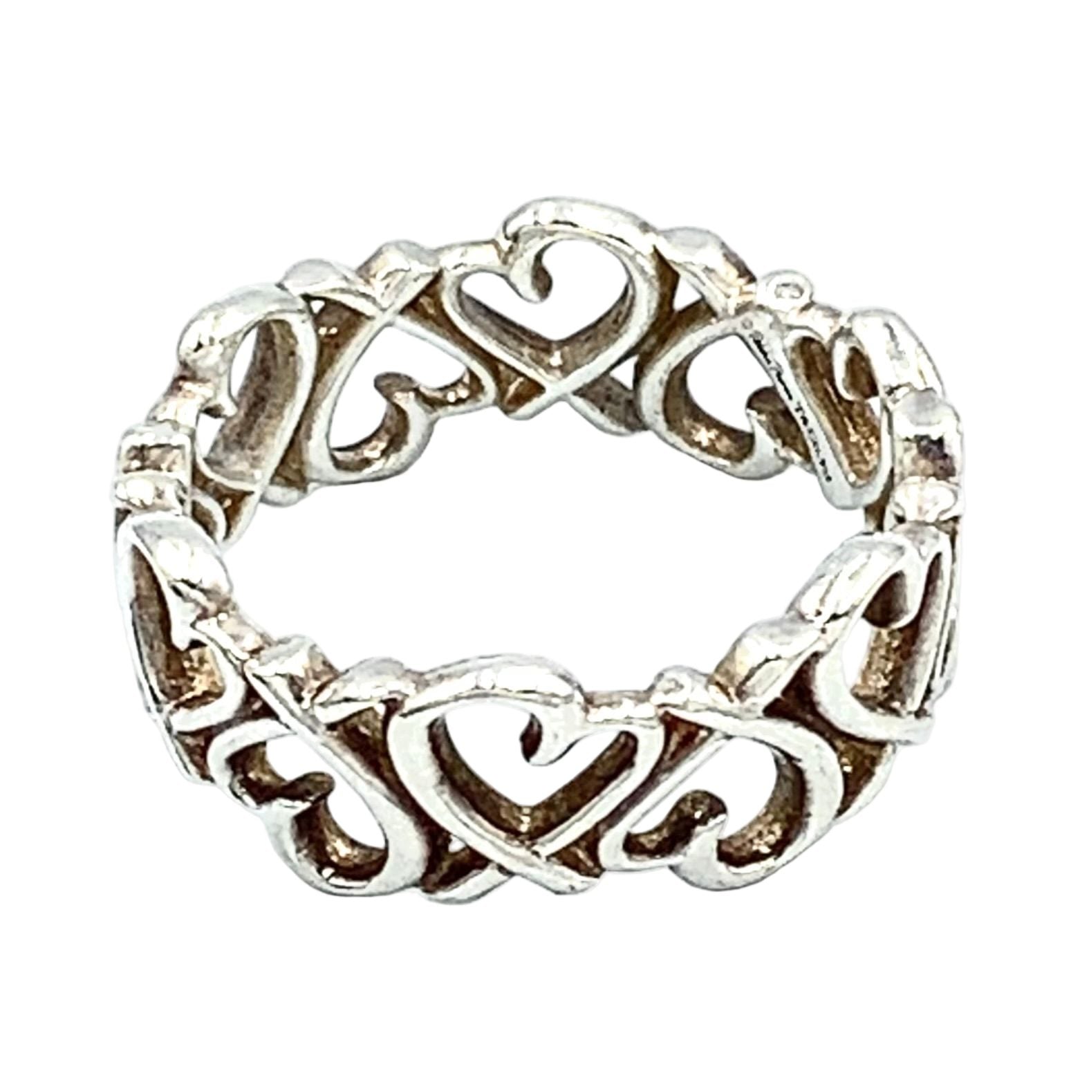 Tiffany & Co Paloma Picasso Loving Heart Band Silver Ring — view 2