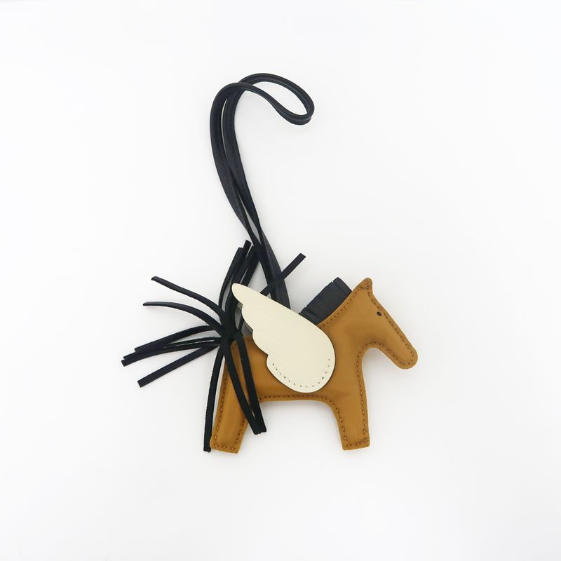 Hermes Pegase Pegasus PM Chai Black Nata Anyo-miro Brown Bag Charm — view 2