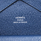 Hermes Calvi Duo Chevre Deep Blue Engraved B 0850 Card Case — view 9