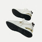 Louis Vuitton Run Away Line Monogram Sneakers Shoes Leather White Gold Brown — view 6