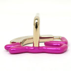 Hermes Scarf Ring Cheval Neon Pink Blue Gold Hardware Accessories — view 7