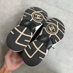 Chanel Coco Mark Sneakers Suede Mesh Logo Black White 38 — view 7
