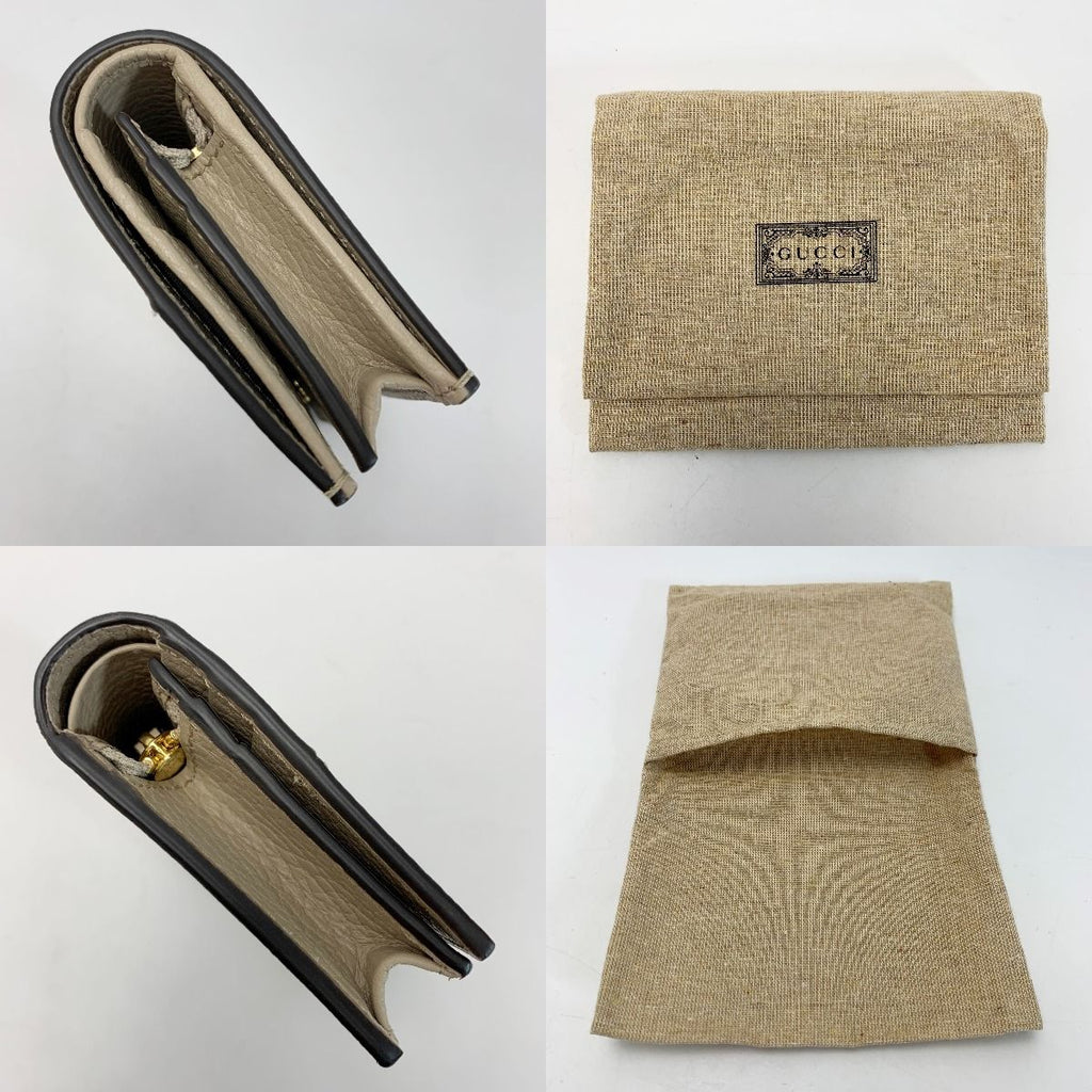 Gucci Marmont Double G Mini Wallet Denim Xleather Black Bifold — view 7