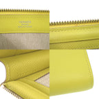 Hermes Zip Tablet Vaux Epson Lime Engraved A Yellow Clutch Bag 0062 — view 7
