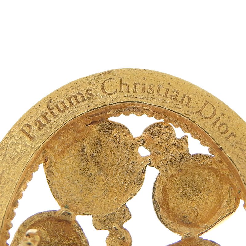 Dior Perfume Bottle Motif Vintage Gold Plated 17.4 g Brooch — view 6