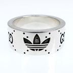 Gucci Adidas Collaboration Ring Engraving Wide Trefoil 17 AG 925 Jewelry — view 4